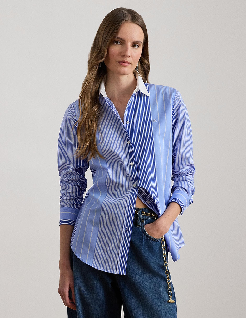 Blusa camisera Lauren Ralph Lauren manga larga para mujer