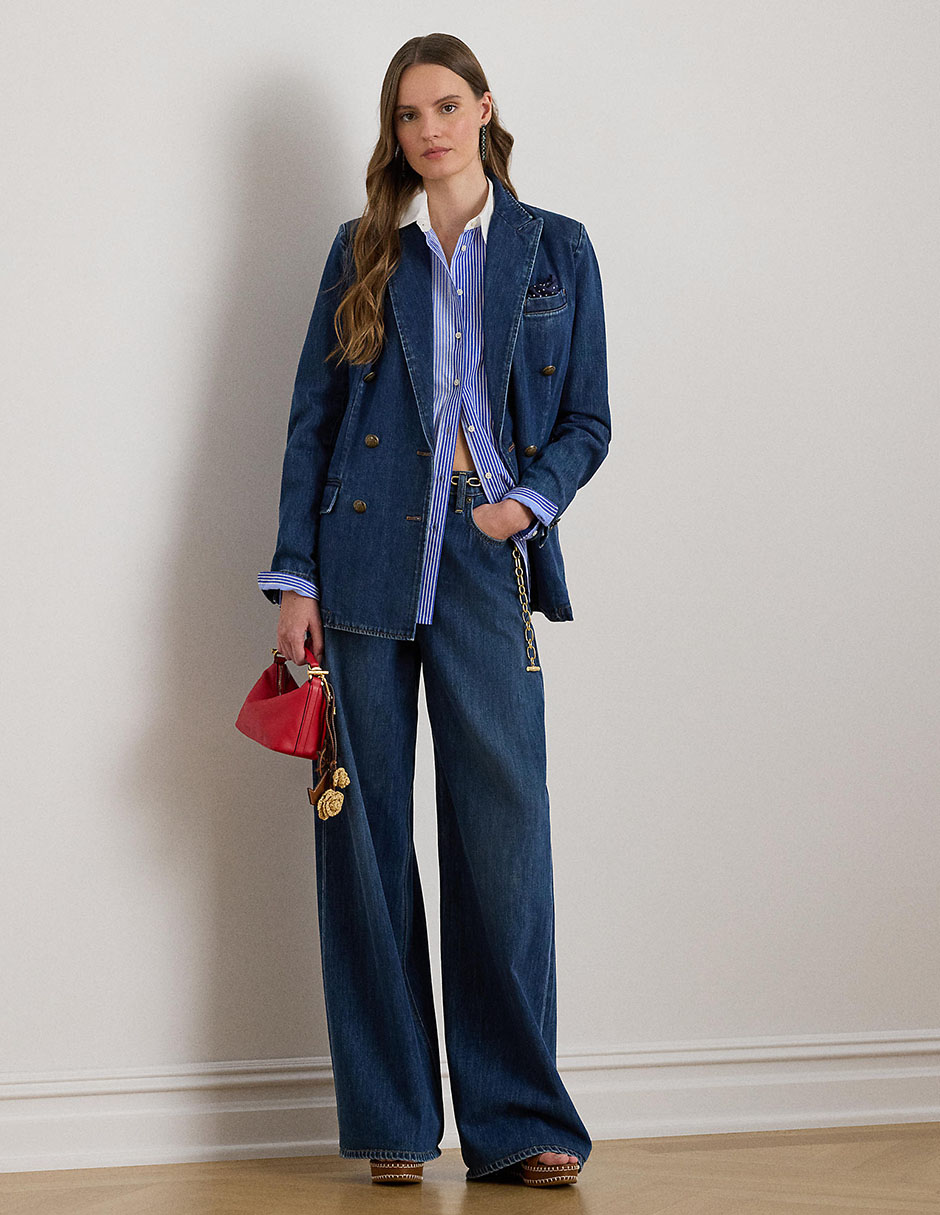 Blusa camisera Lauren Ralph Lauren manga larga para mujer