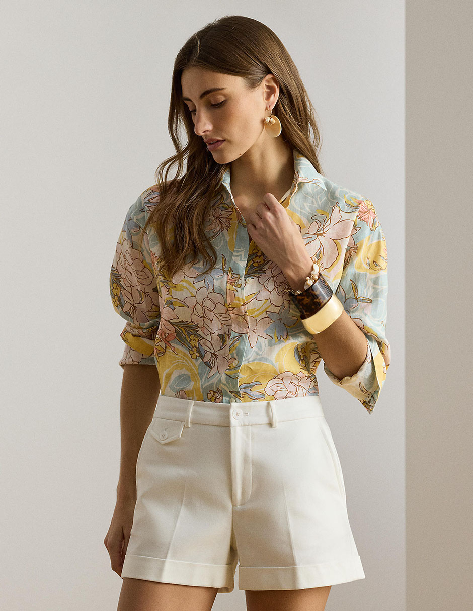 Blusa camisera Lauren Ralph Lauren manga larga para mujer