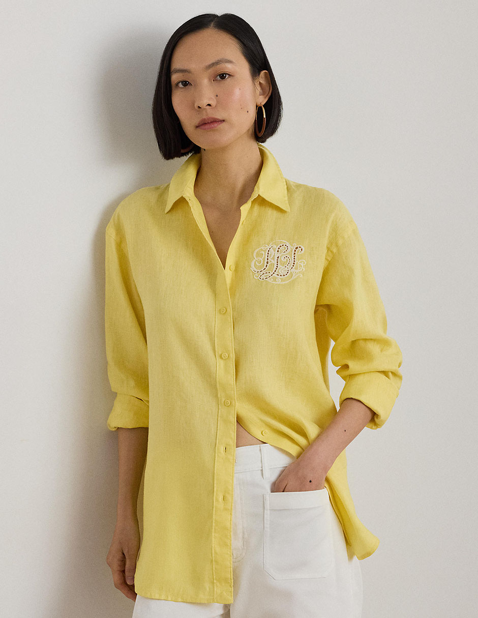 Blusa camisera manga larga para mujer