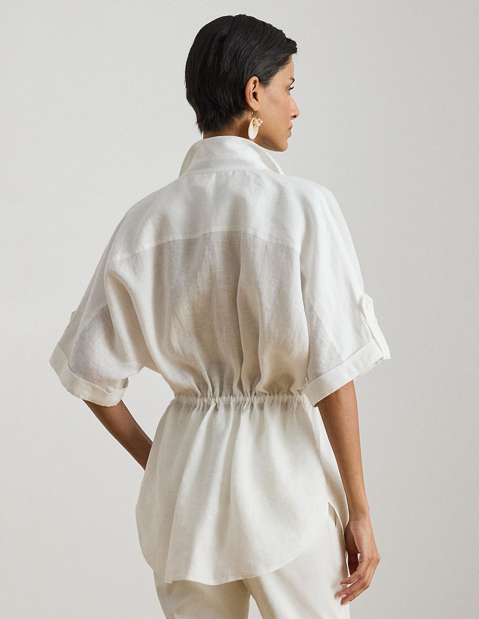 Blusa camisera manga al codo para mujer 4