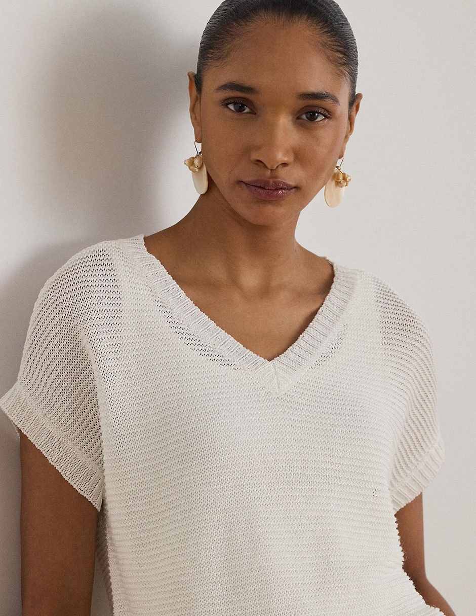 Suéter cuello V para mujer 2