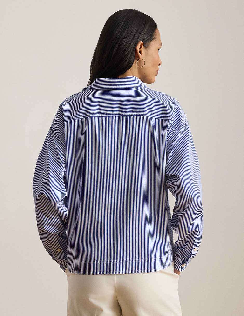 Blusa camisera Lauren Petite manga larga para mujer