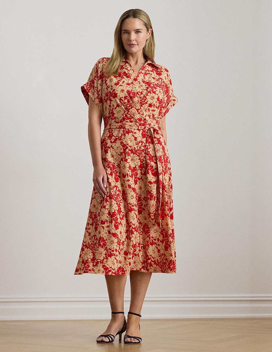 Vestido midi casual Lauren Plus para mujer