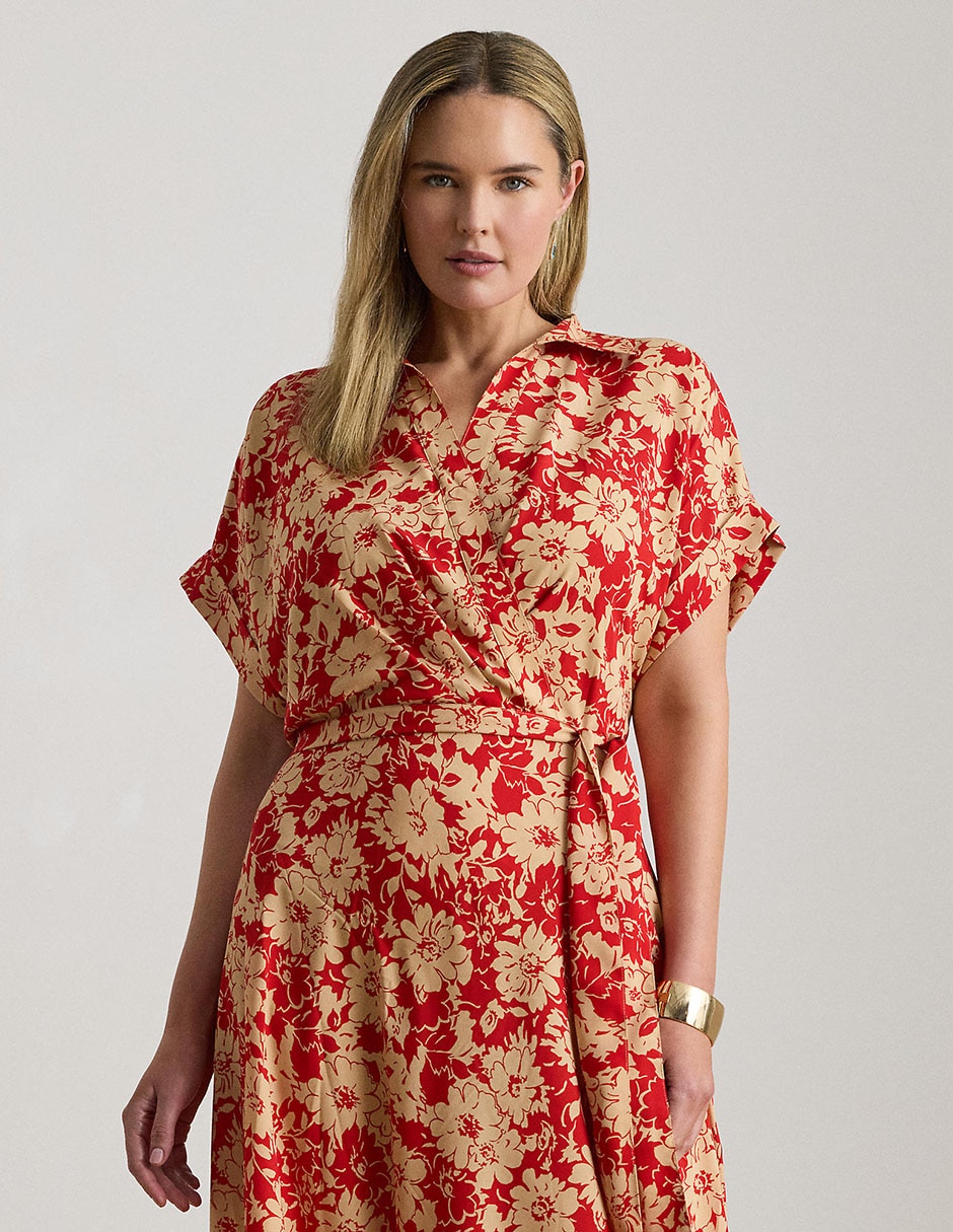 Vestido midi casual Lauren Plus para mujer