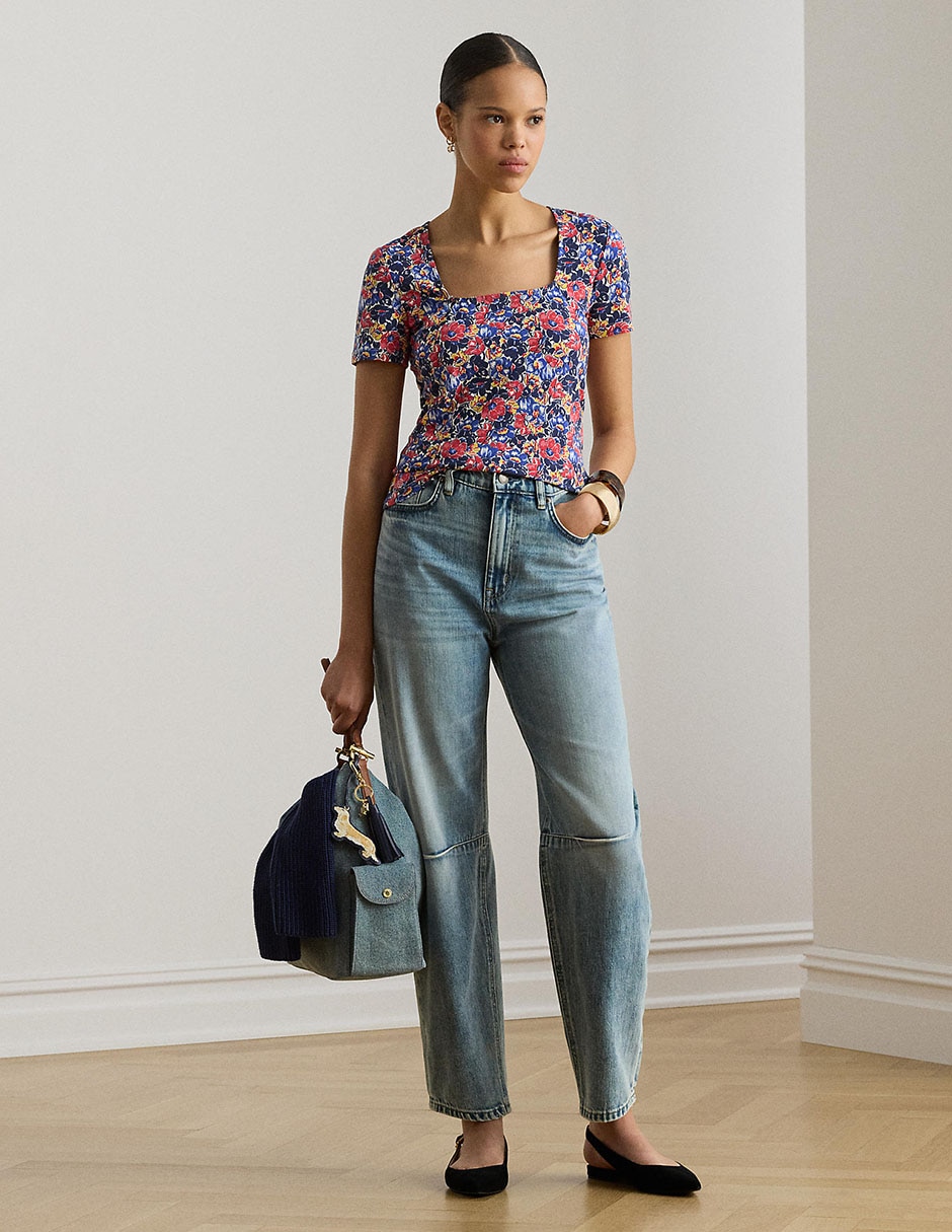 Blusa Lauren Petite manga corta para mujer