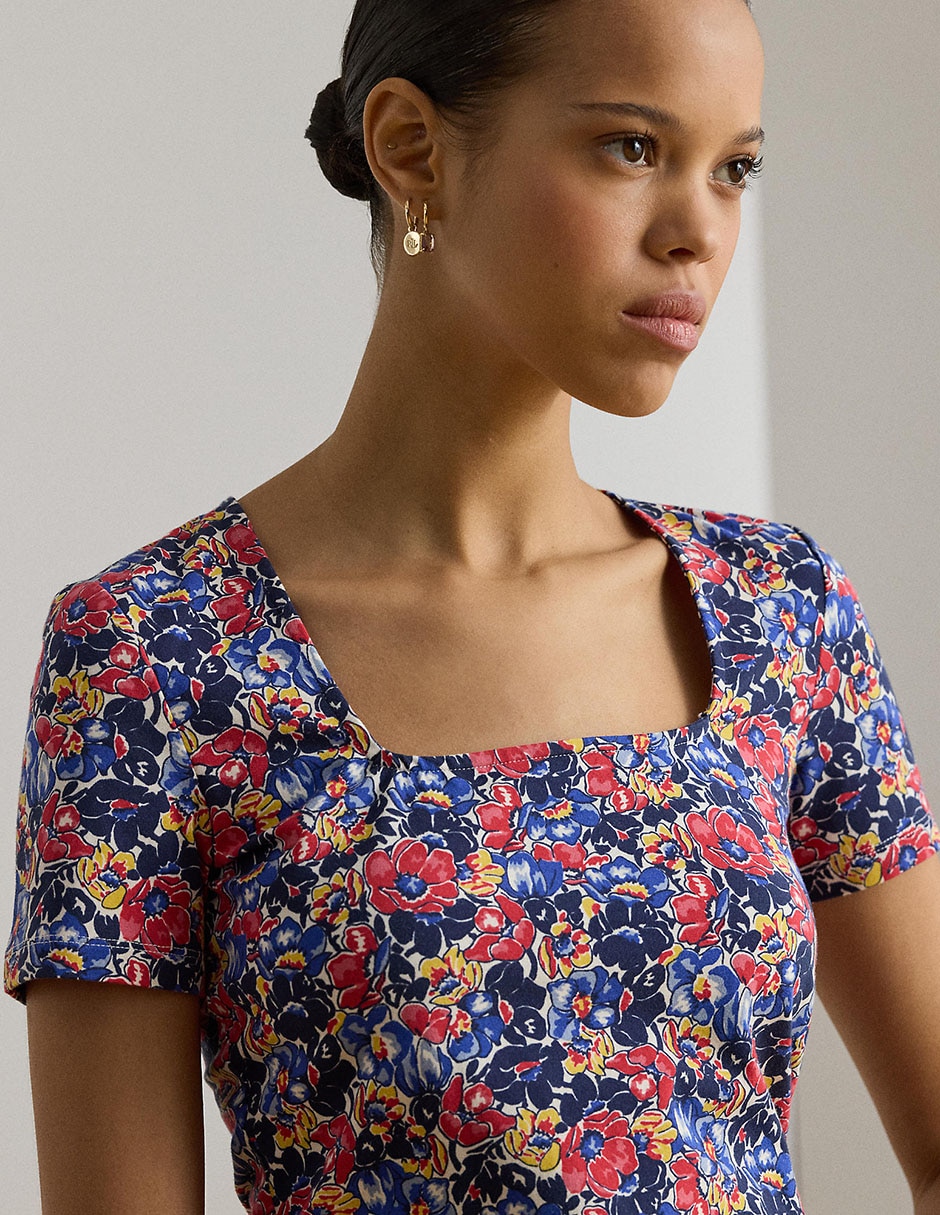 Blusa Lauren Petite manga corta para mujer