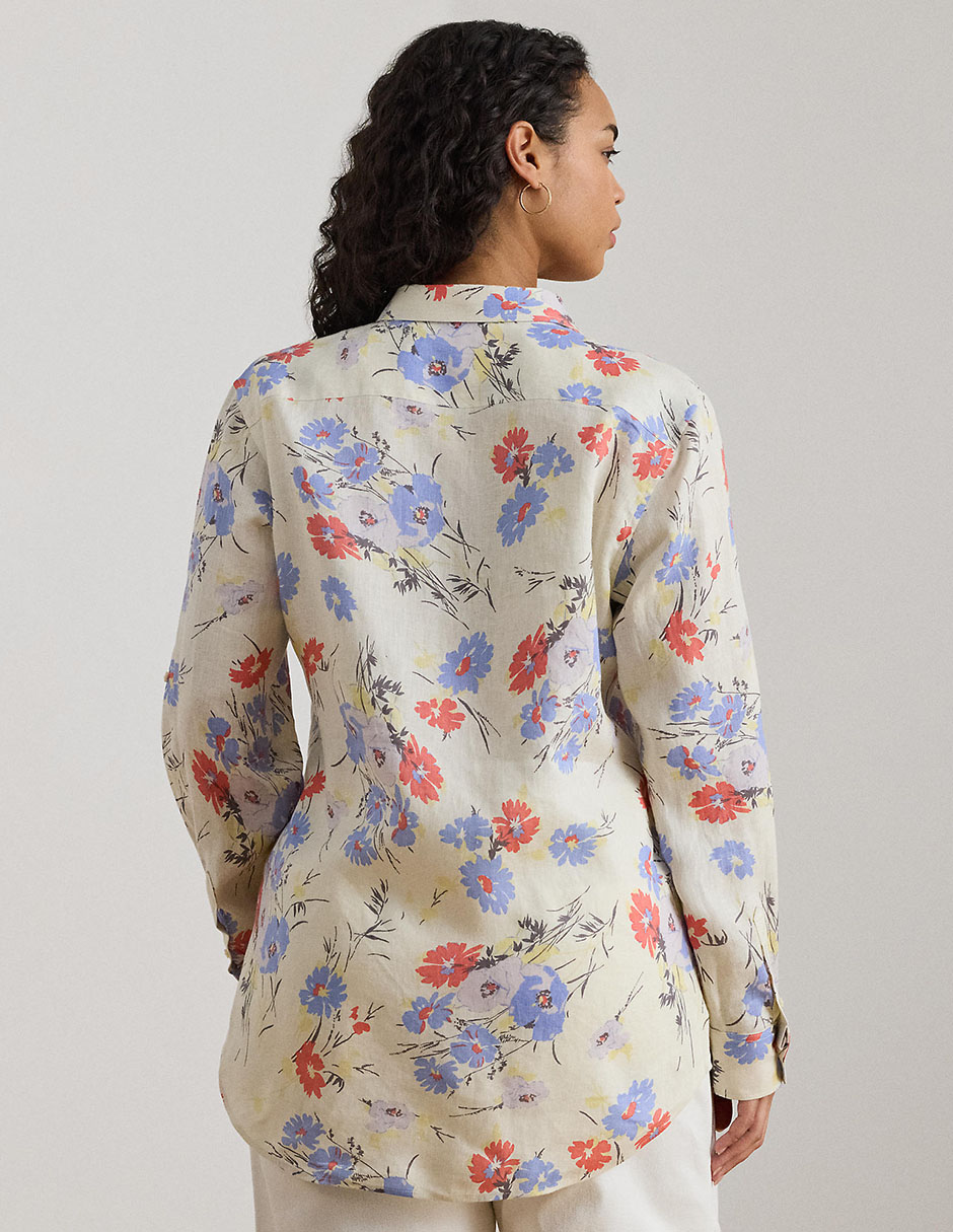 Blusa camisera Lauren Plus manga larga para mujer