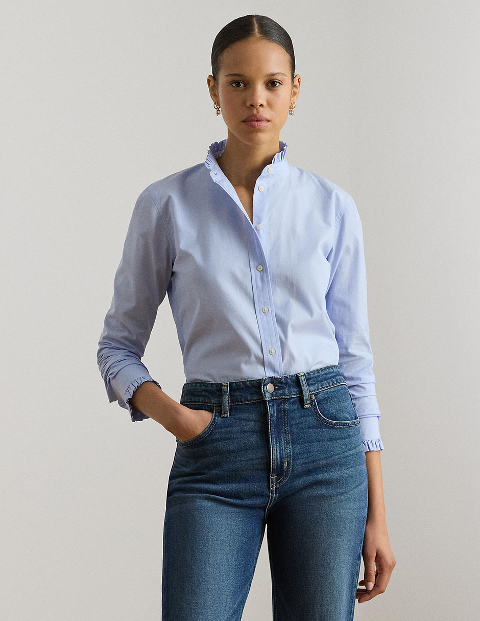 Blusa camisera Lauren Ralph Lauren manga larga para mujer