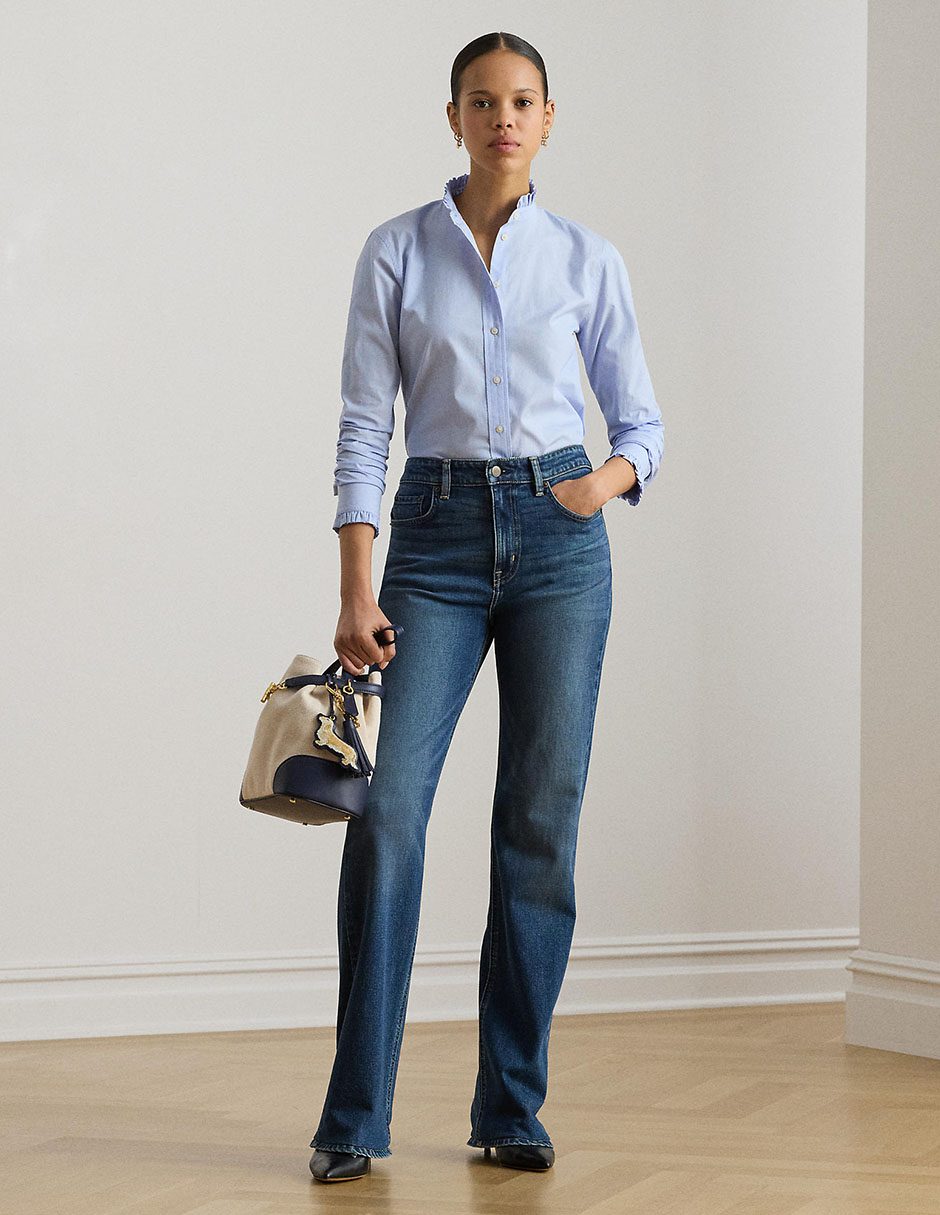 Blusa camisera Lauren Ralph Lauren manga larga para mujer