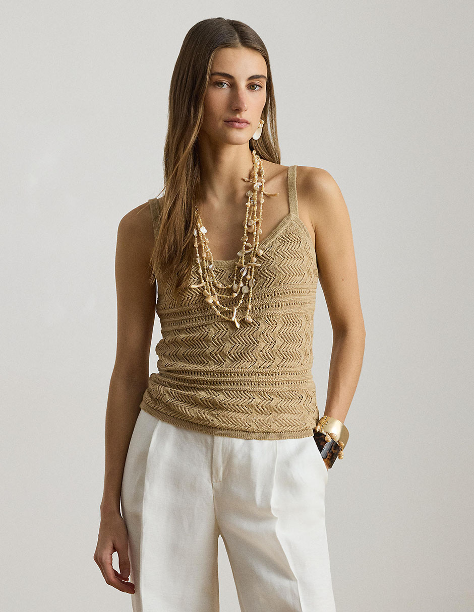 Top Lauren Ralph Lauren escote V tirante delgado