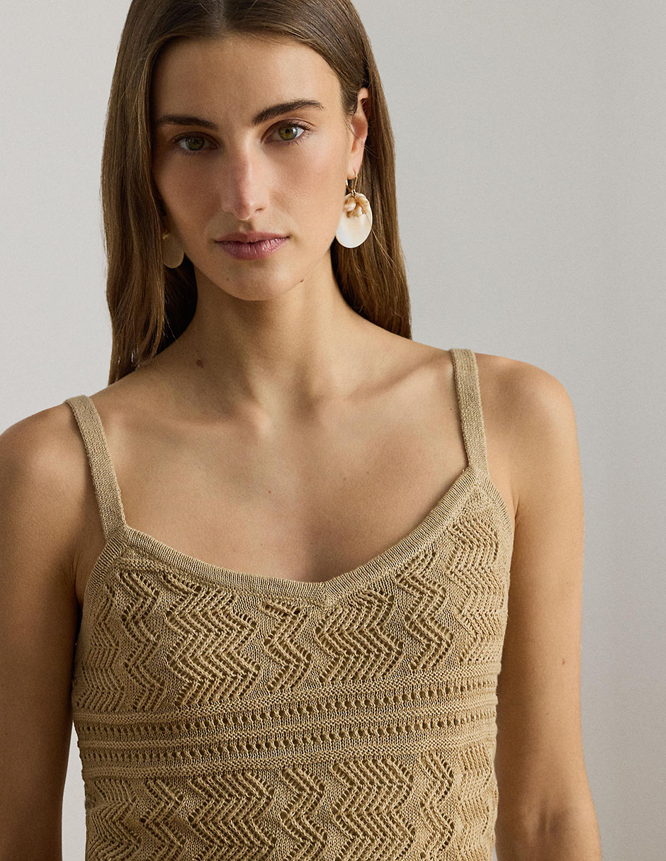 Top Lauren Ralph Lauren escote V tirante delgado