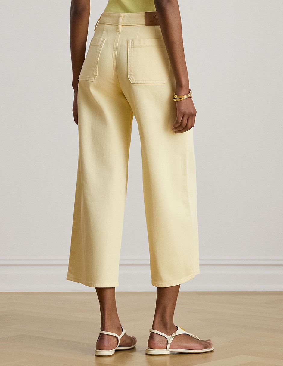 Jeans capri wide leg para mujer 4