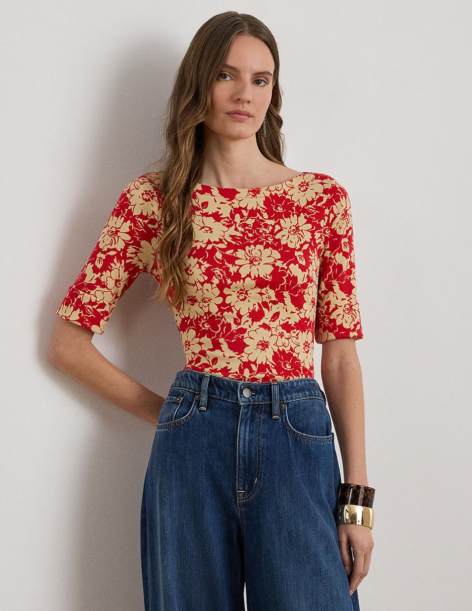 Blusa Lauren Ralph Lauren manga al codo para mujer