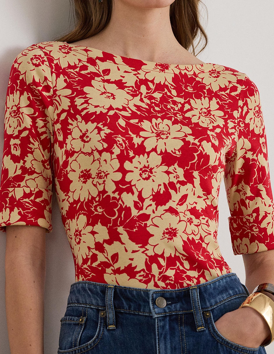 Blusa Lauren Ralph Lauren manga al codo para mujer