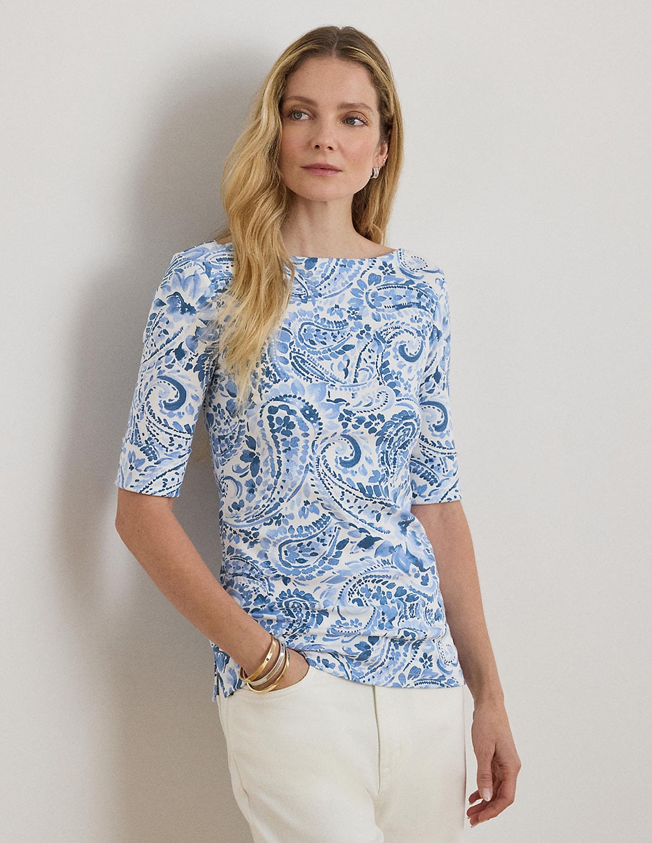 Blusa Lauren Ralph Lauren manga al codo para mujer