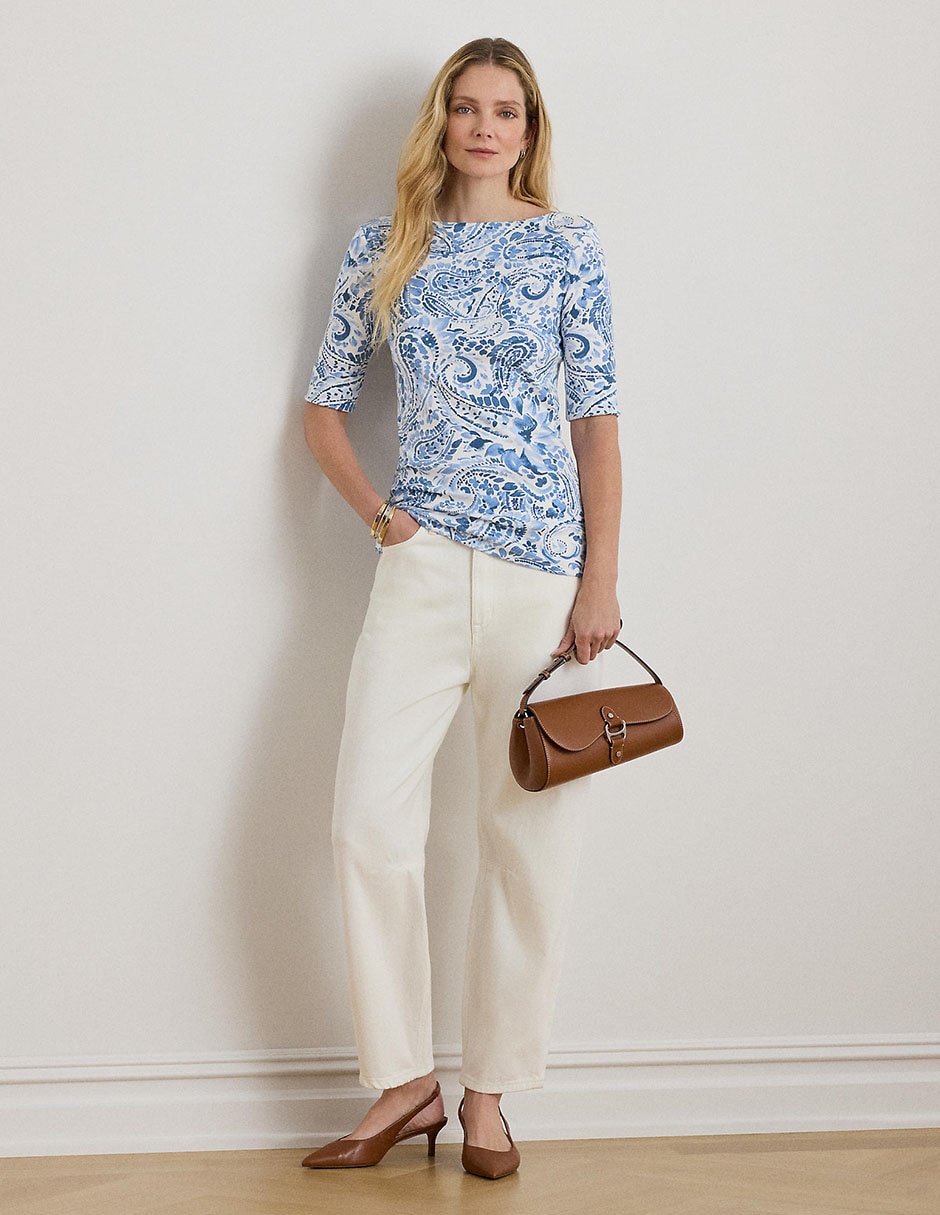 Blusa Lauren Ralph Lauren manga al codo para mujer