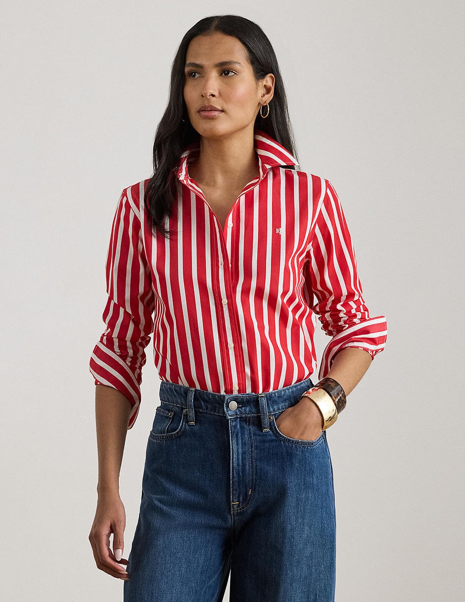 Blusa camisera Lauren Plus manga larga para mujer