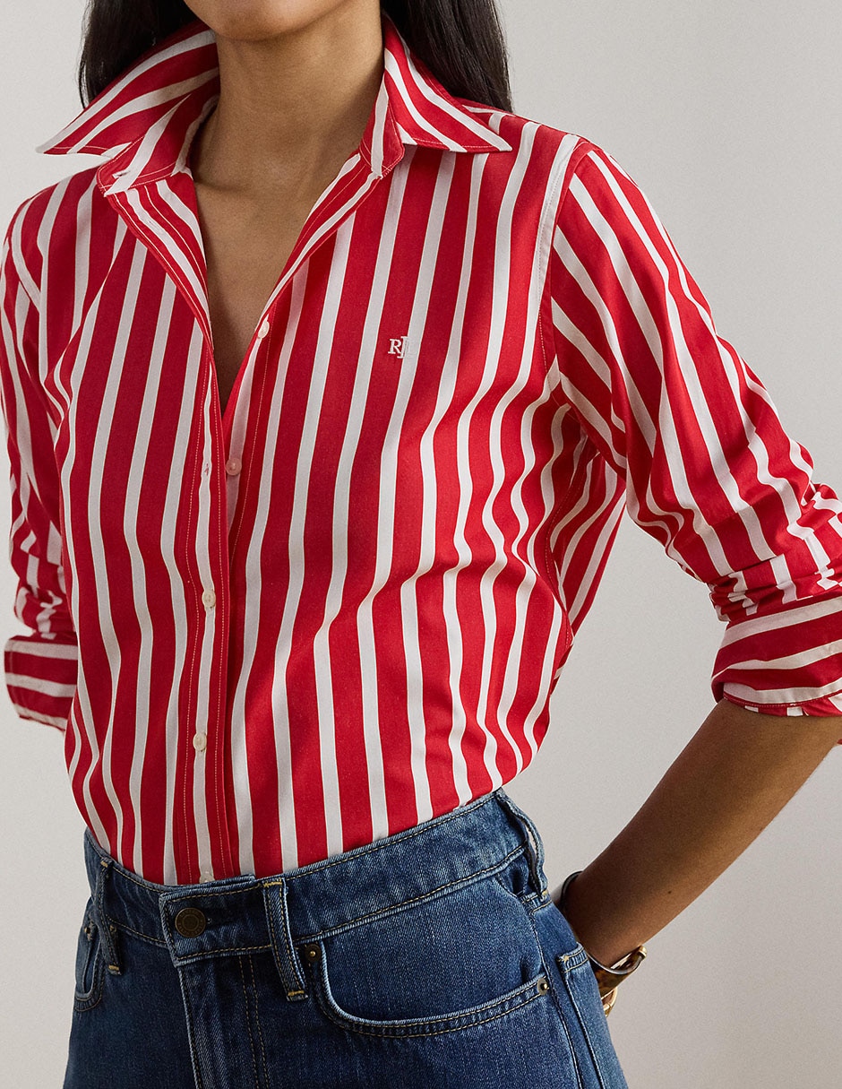 Blusa camisera Lauren Plus manga larga para mujer