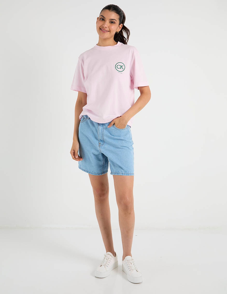 Playera manga corta Ck cuello redondo para mujer
