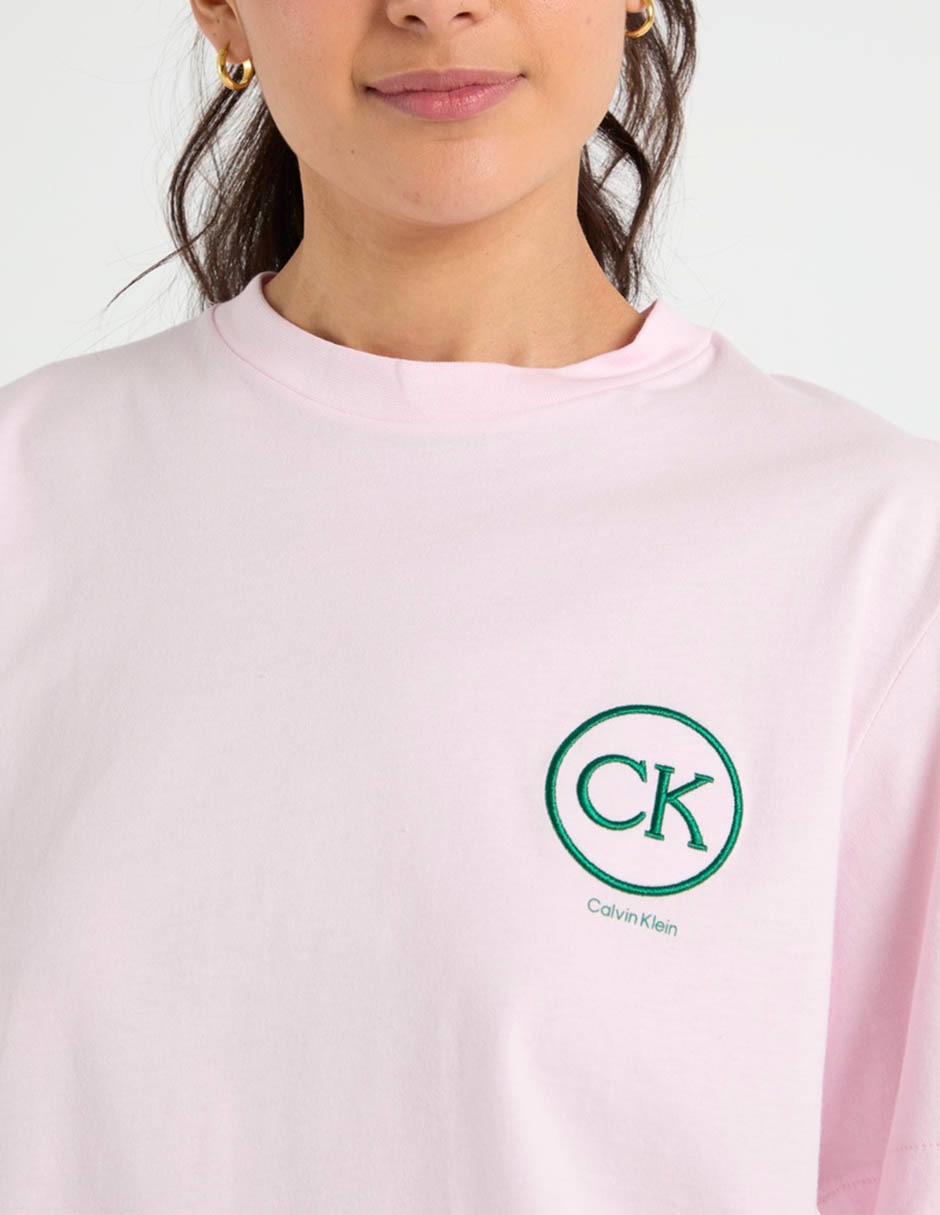 Playera manga corta Ck cuello redondo para mujer