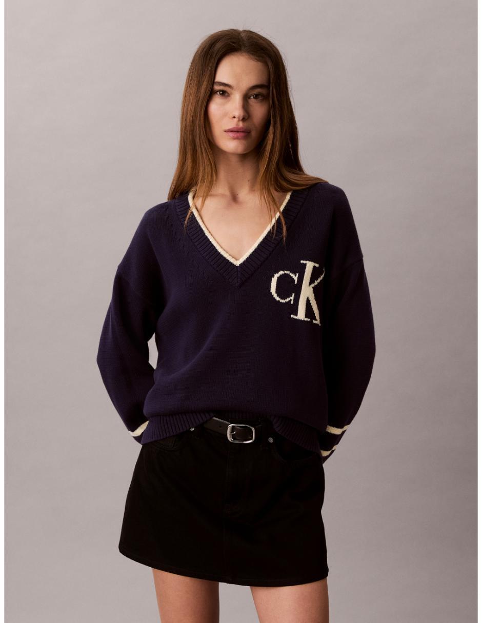 Suéter Calvin Klein cuello V para mujer