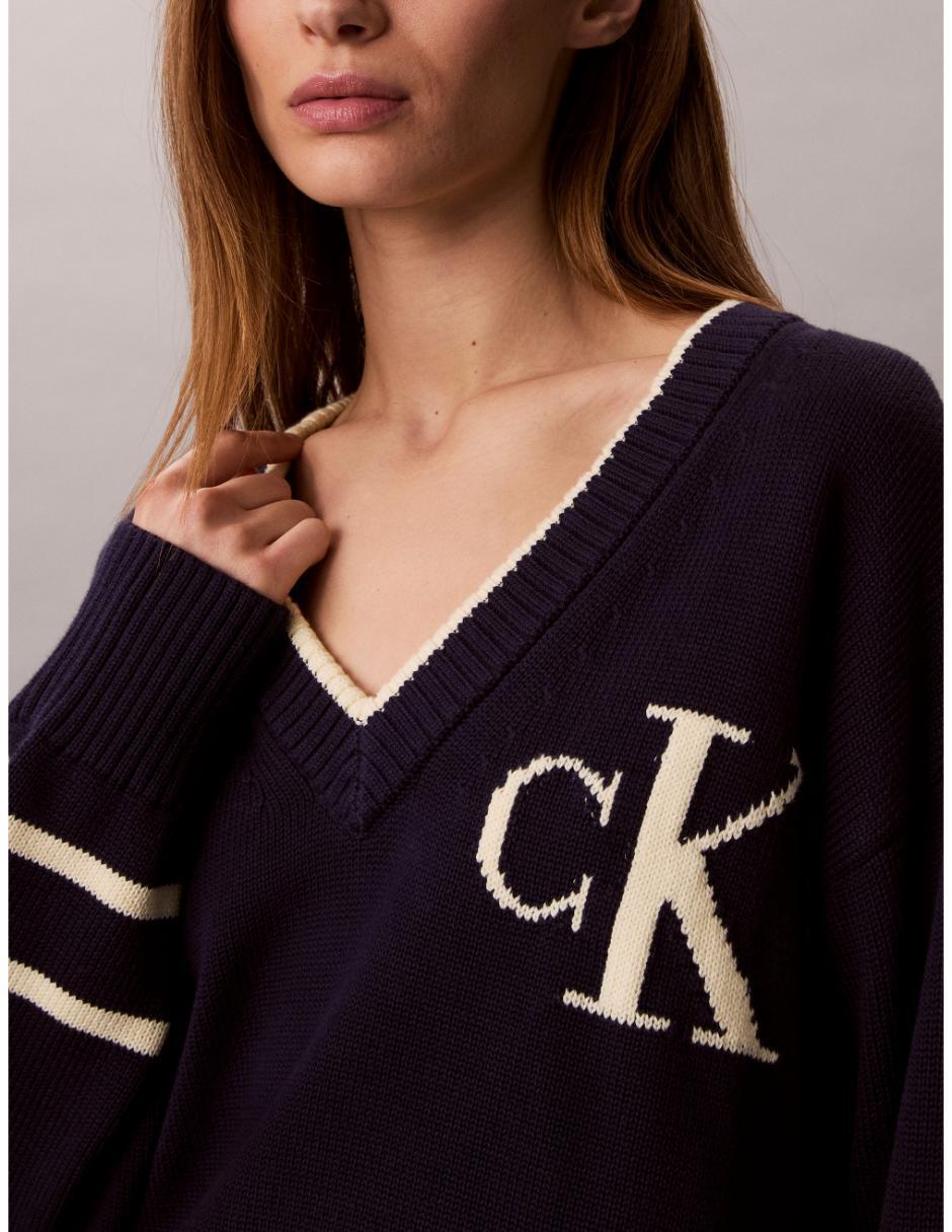 Suéter Calvin Klein cuello V para mujer