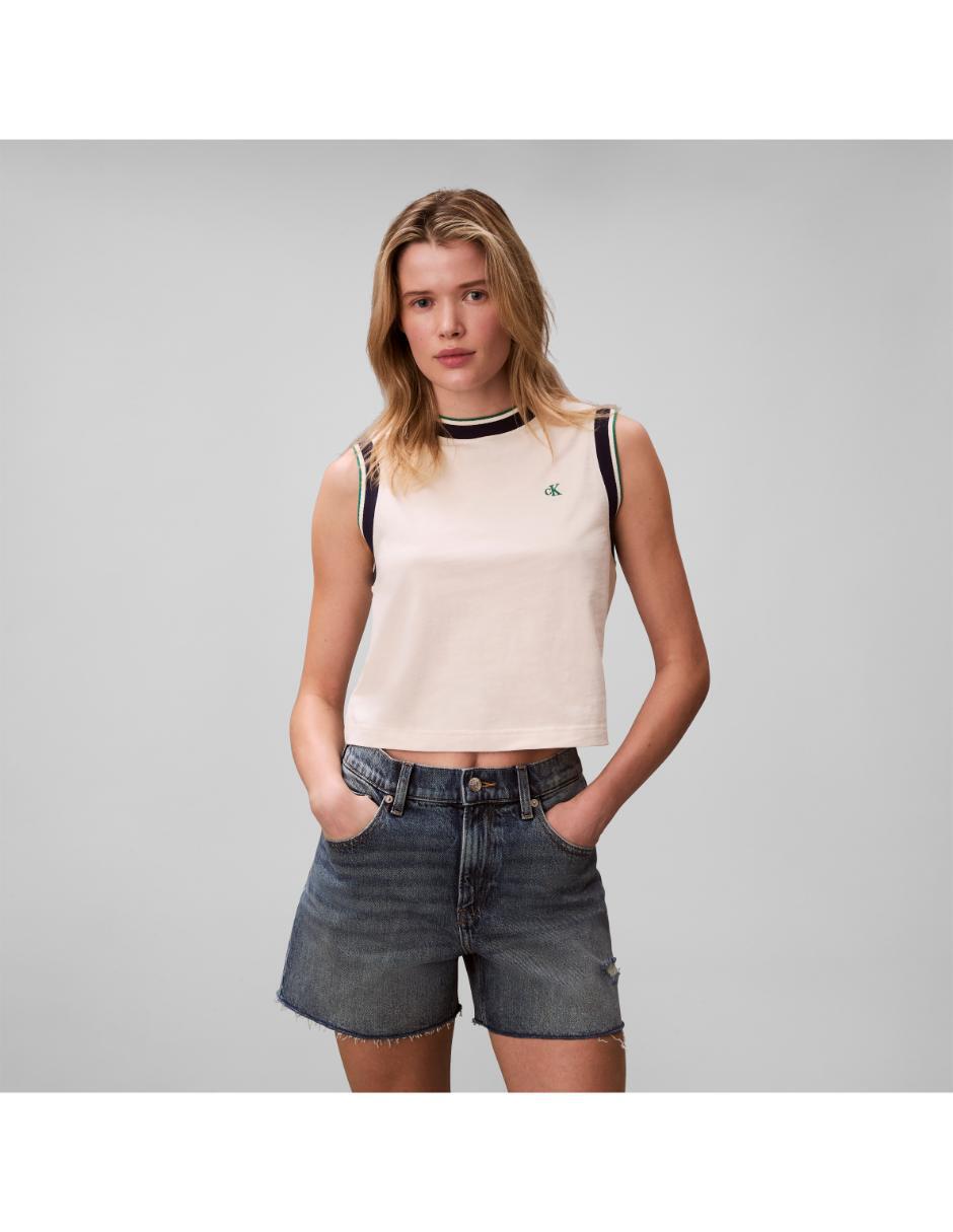 Top cuello redondo