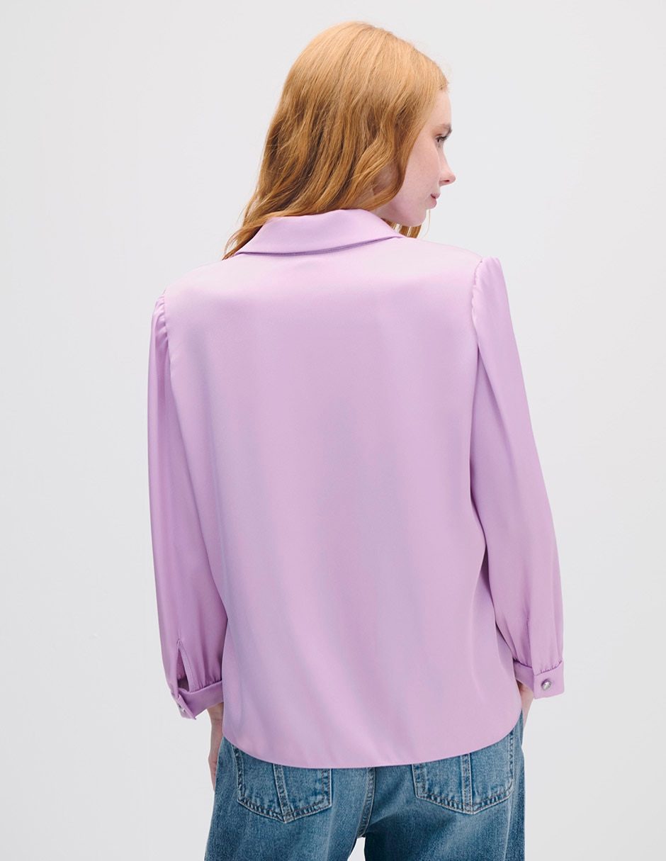 Blusa envolvente manga 3/4 para mujer 6