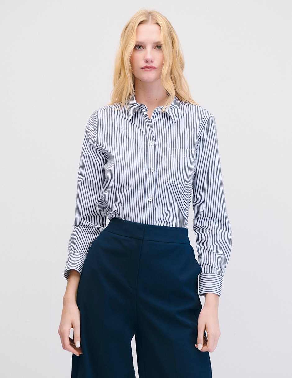 Blusa camisera manga larga para mujer 1