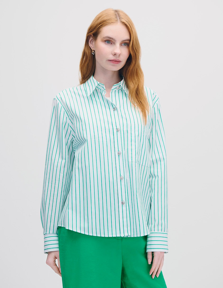 Blusa camisera manga larga para mujer 1