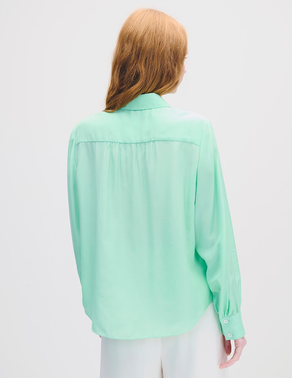 Blusa camisera manga larga para mujer 5