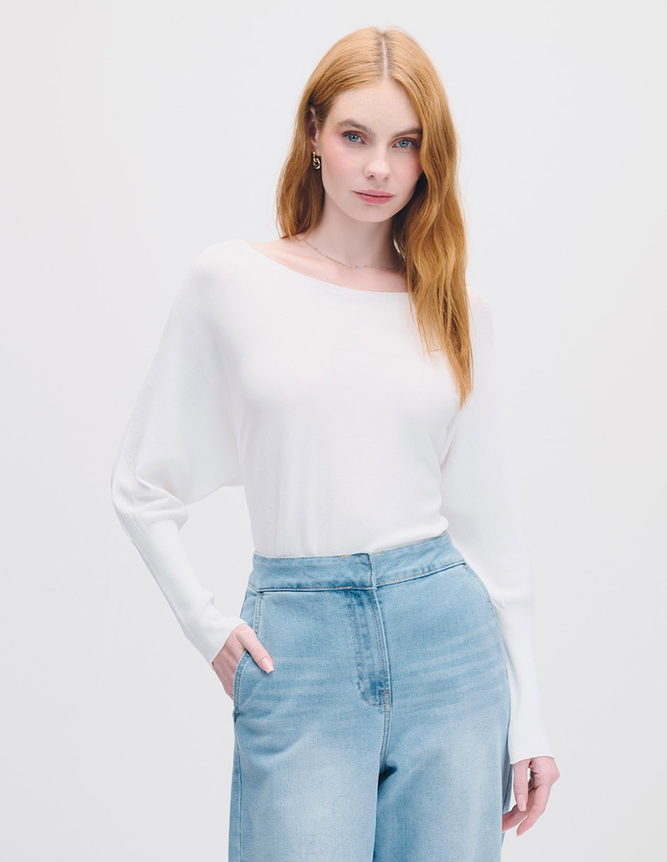 Suéter cuello ojal para mujer Suéter cuello ojal para mujer