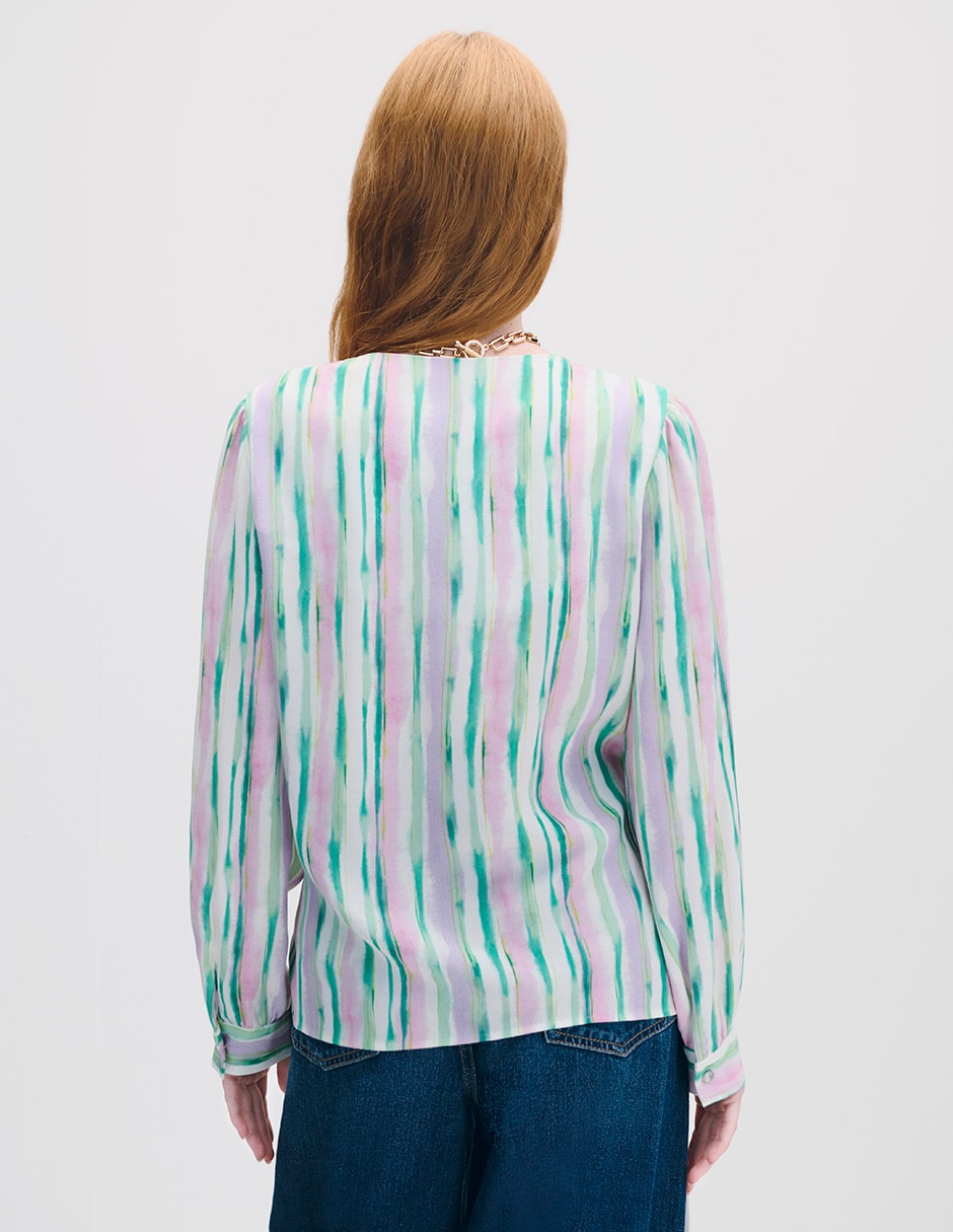 Blusa envolvente manga larga Julio para mujer