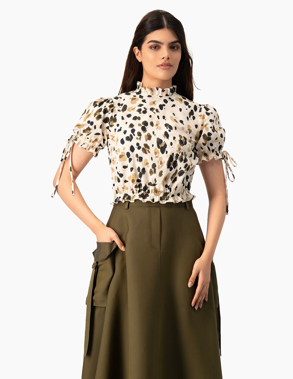 Blusa manga corta para mujer