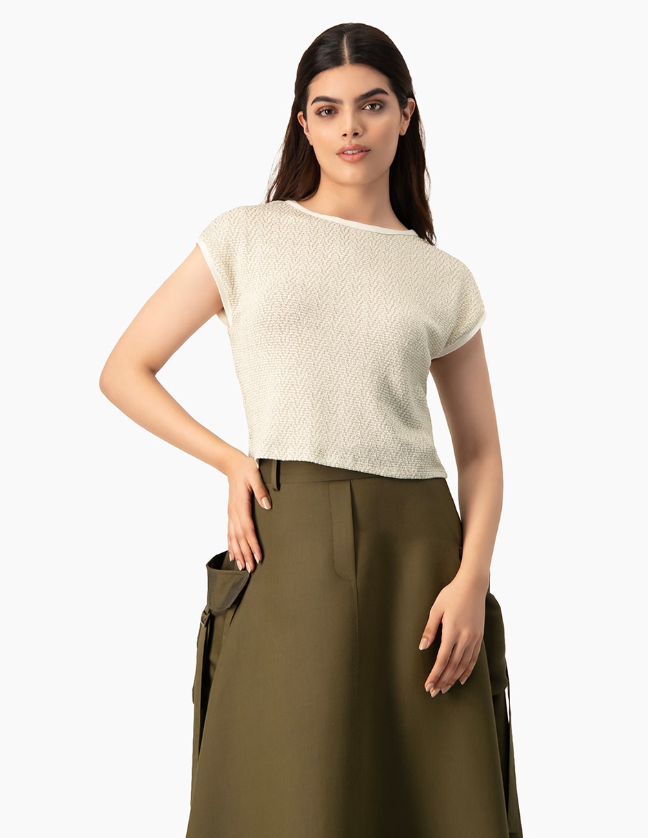 Blusa manga corta para mujer