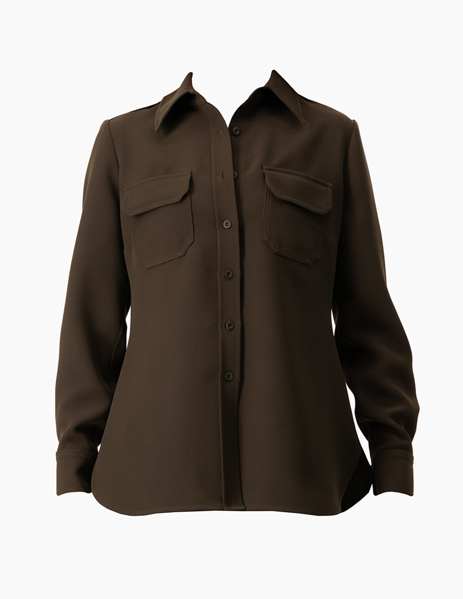 Blusa camisera Ivonne manga larga para mujer