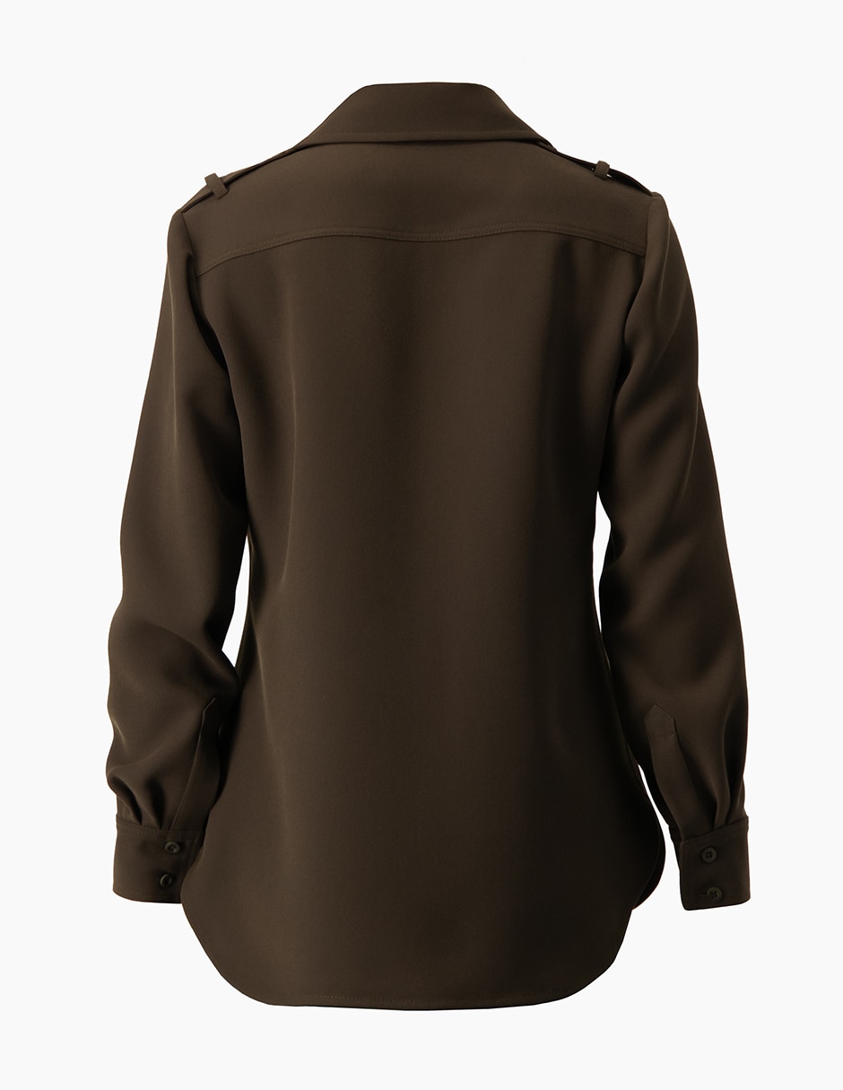 Blusa camisera Ivonne manga larga para mujer