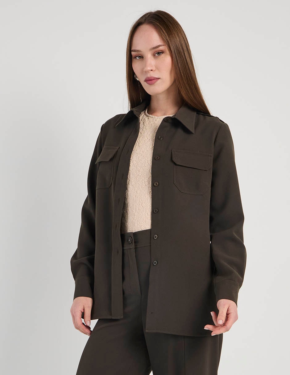 Blusa camisera manga larga para mujer Blusa camisera manga larga para mujer