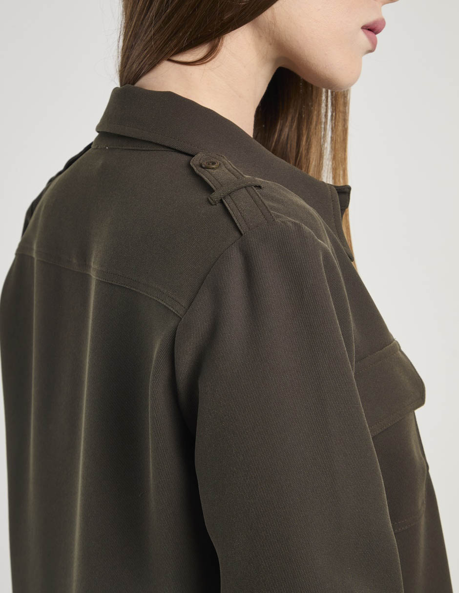 Blusa camisera manga larga para mujer