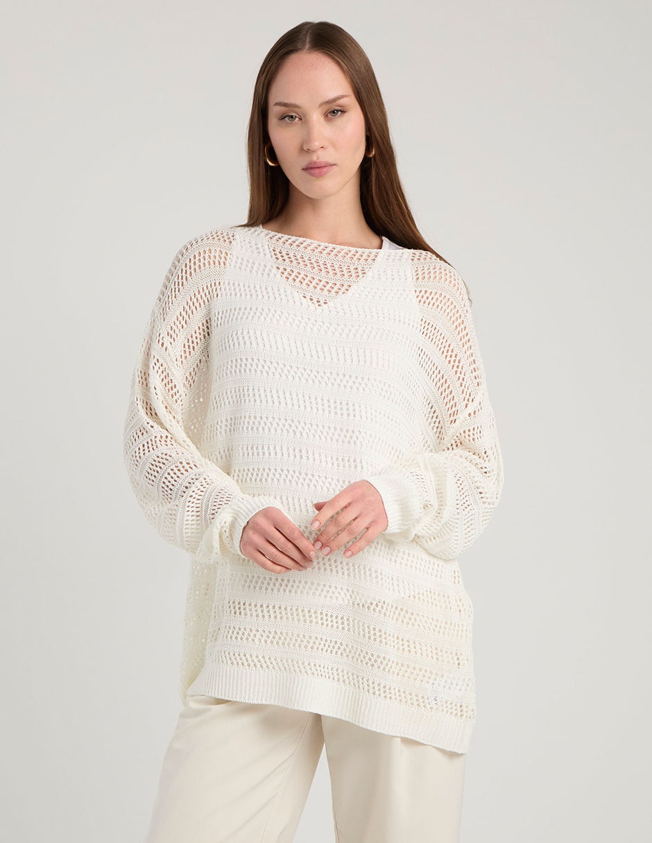 Suéter cuello ojal para mujer 5
