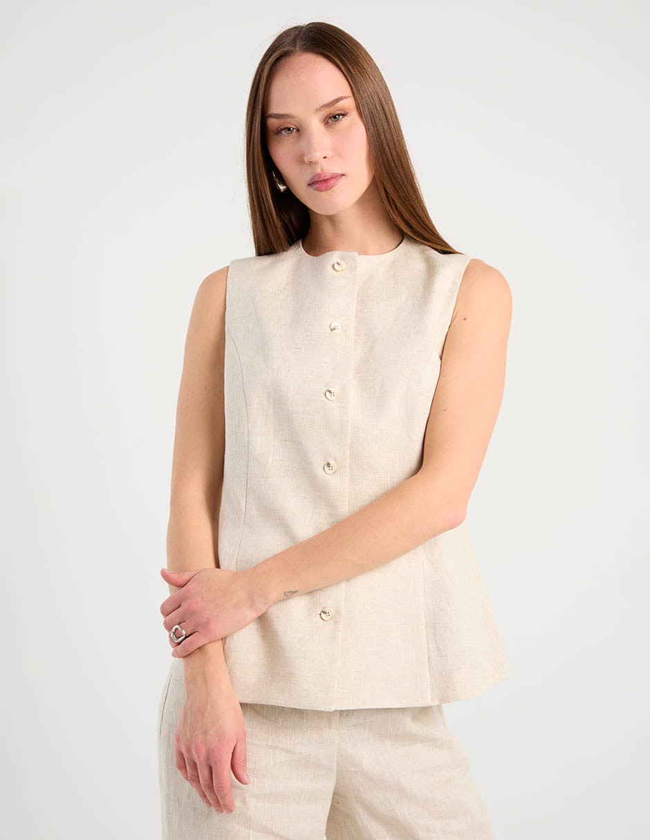 Chaleco de lino para mujer 8