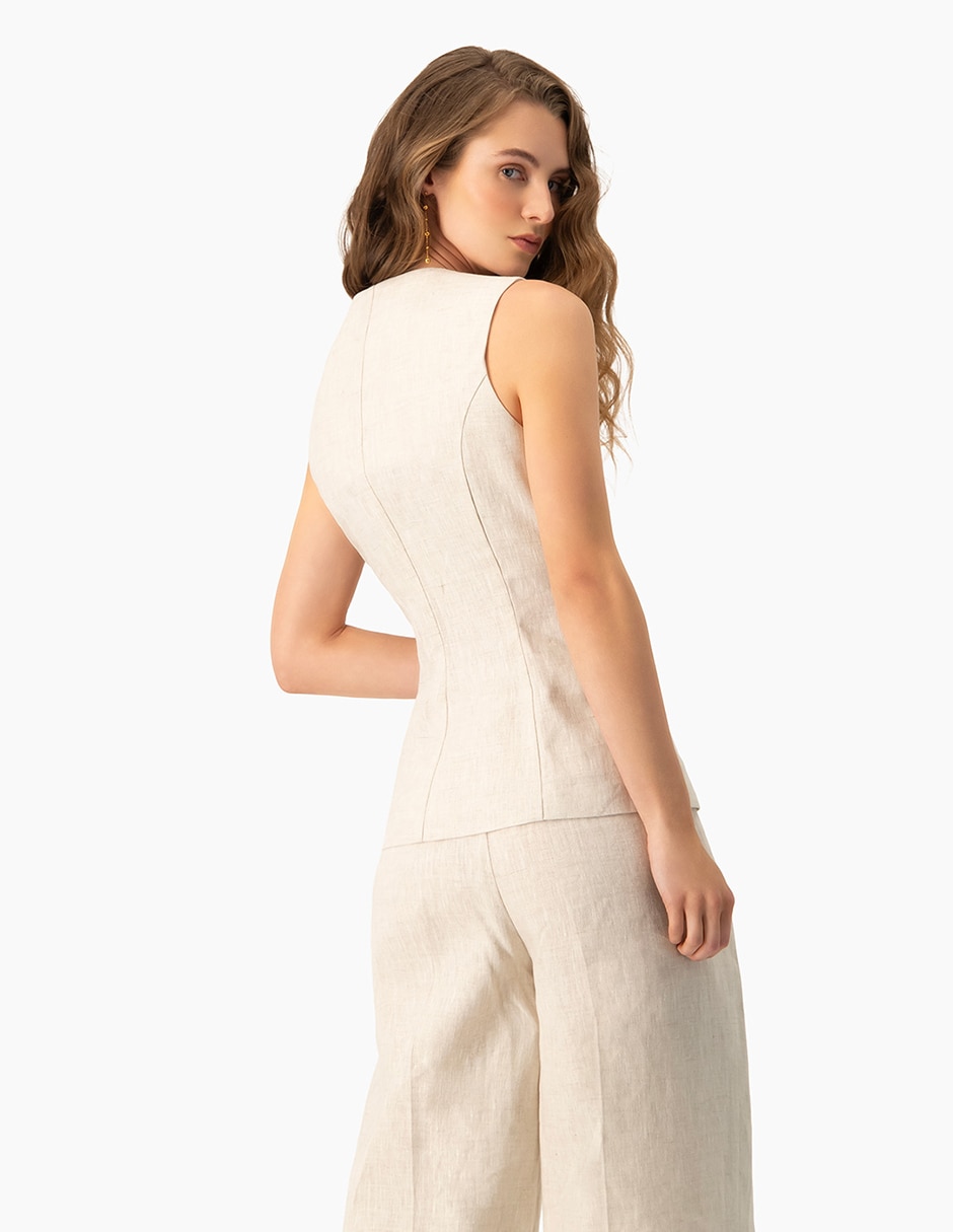 Chaleco de lino para mujer 3