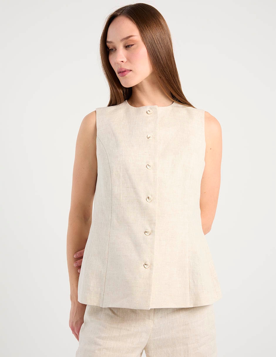 Chaleco de lino para mujer