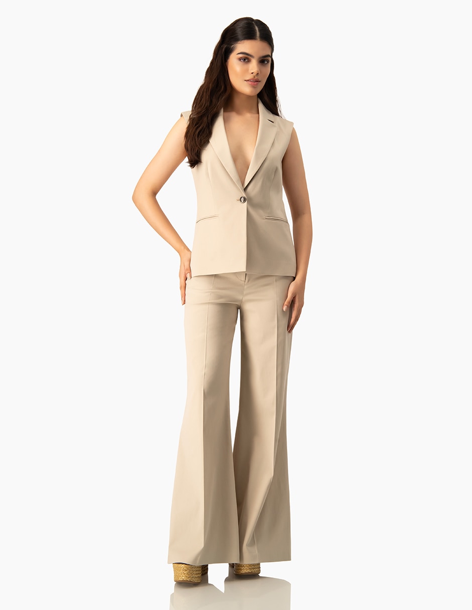 Pantalón flare amplio para mujer 10