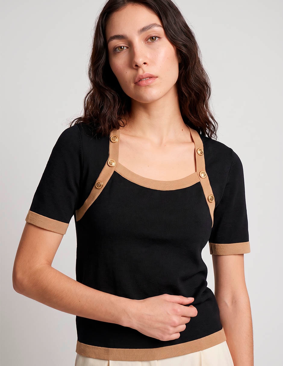 Blusa karl lagerfeld manga corta para mujer 4