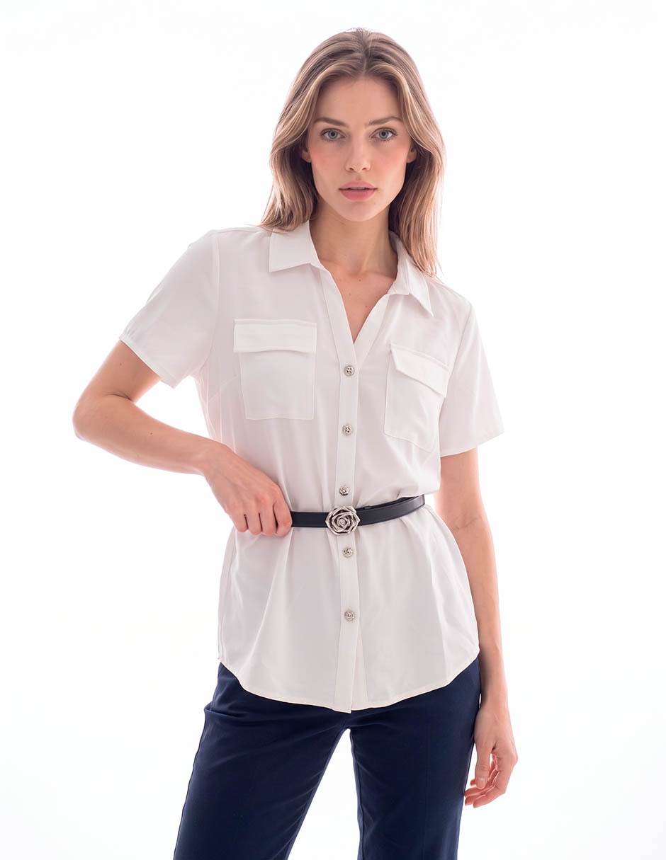 Blusa camisera manga larga para mujer Blusa camisera manga larga para mujer