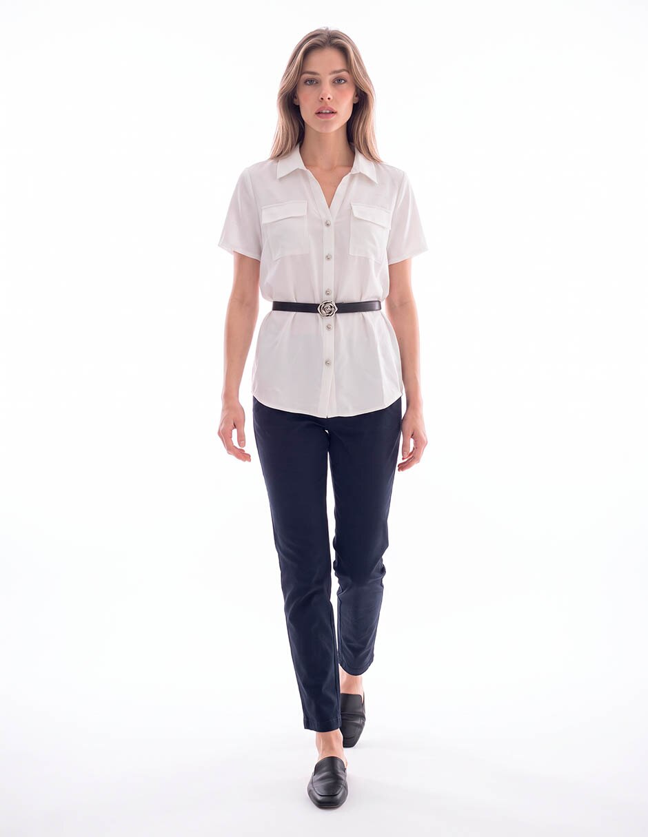 Blusa camisera manga larga para mujer 2