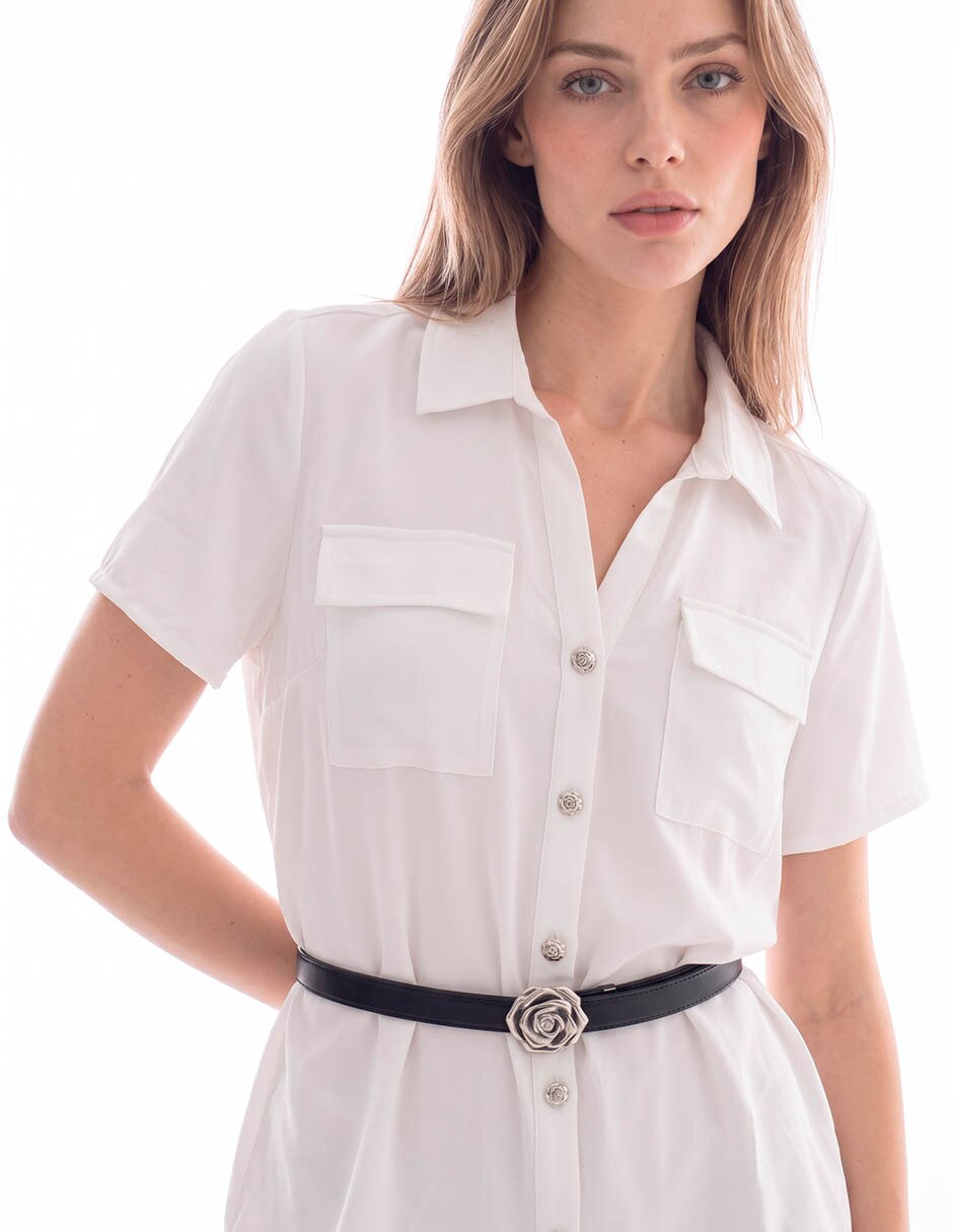 Blusa camisera manga larga para mujer 4