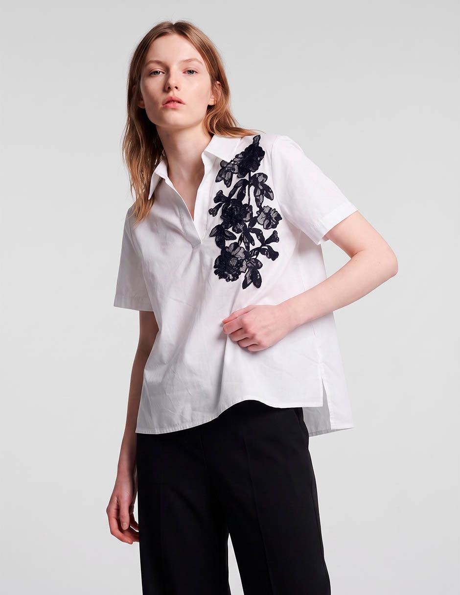 Blusa manga corta para mujer